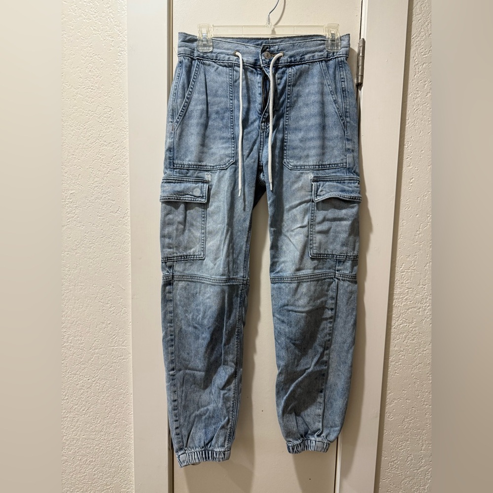 American Eagle Light Blue Cargo Jogger Pants